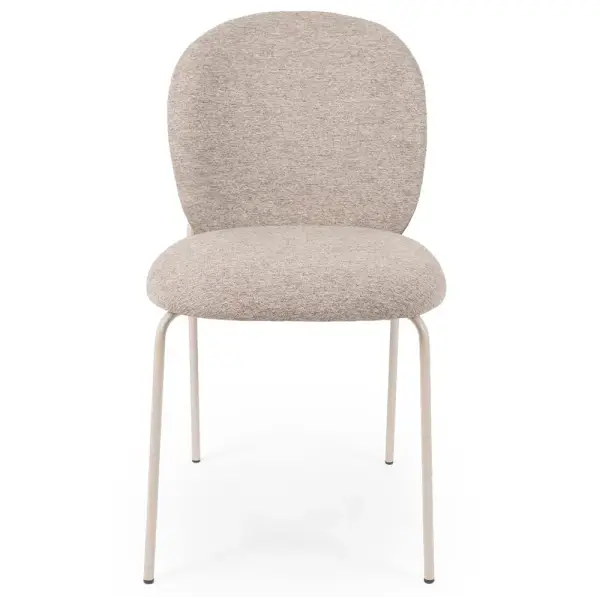 Silla tapizada taupe metal beige Nario