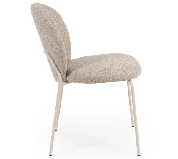 Silla tapizada taupe metal beige Nario