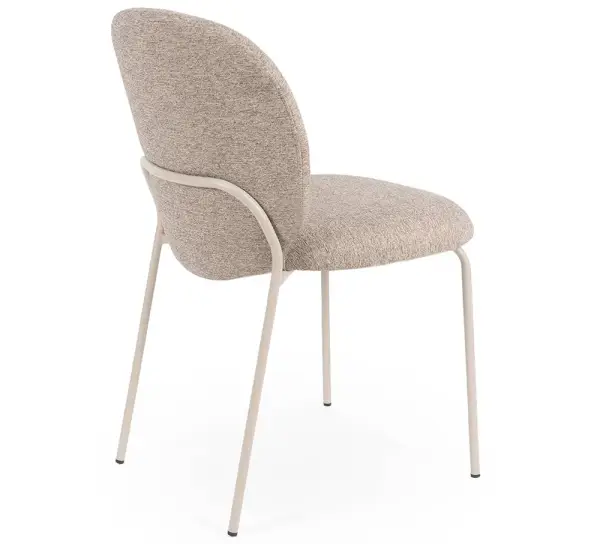 Silla tapizada taupe metal beige Nario