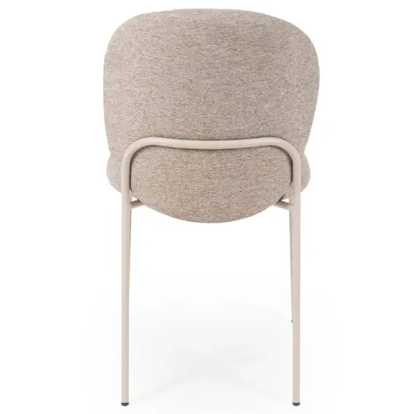 Silla tapizada taupe metal beige Nario