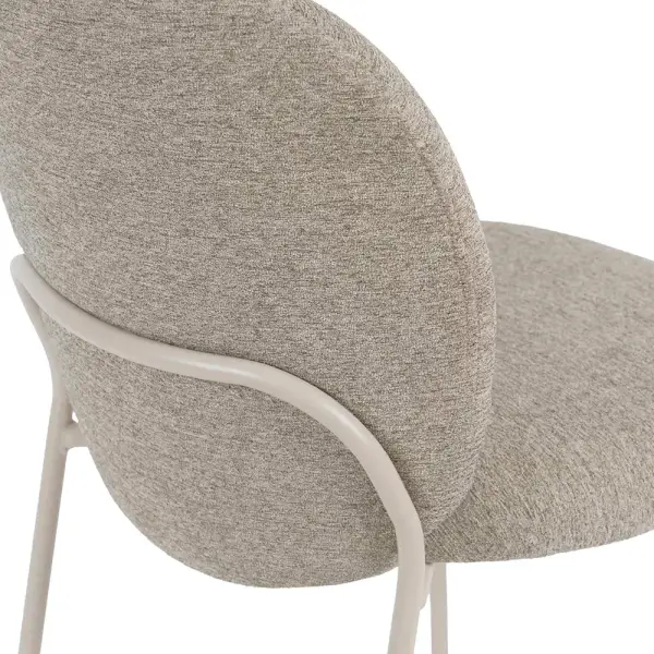 Silla tapizada taupe metal beige Nario