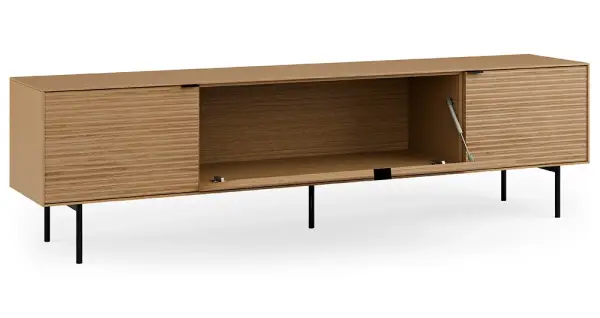 Mesa de televisión 3 puertas metal y roble Sarek