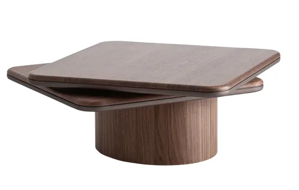 Mesa de centro giratoria de nogal Kexsby