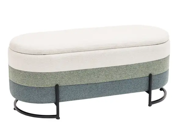 Descalzadora beige verde y azul con tapa extraible