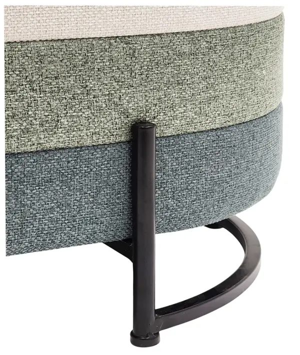 Descalzadora beige verde y azul con tapa extraible