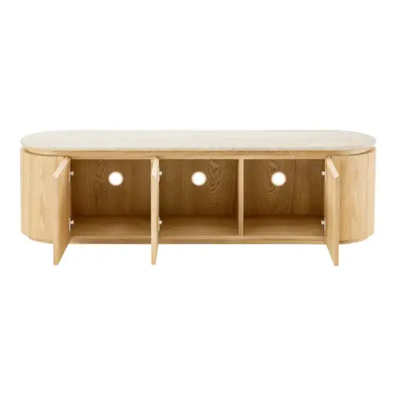Mueble de TV roble natural y granito Larvik