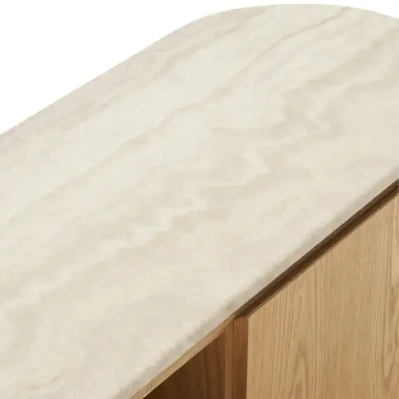Mueble de TV roble natural y granito Larvik
