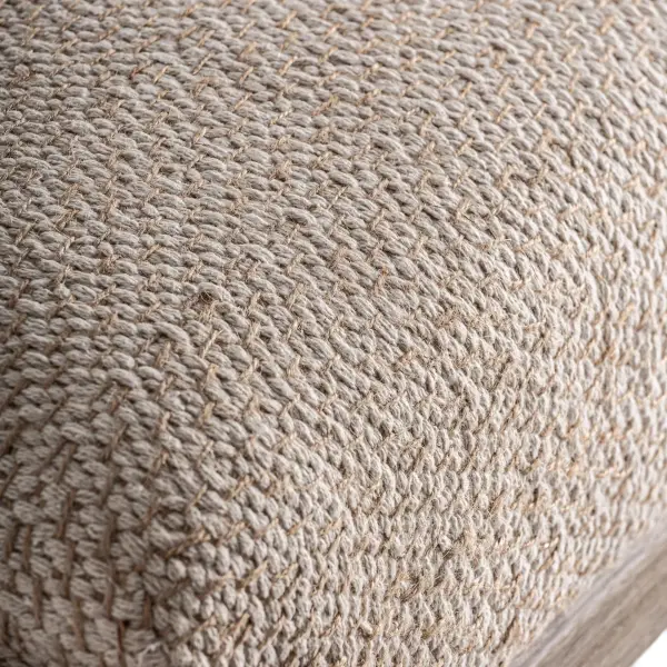 Pie de cama Liermo en yute beige y madera de mango
