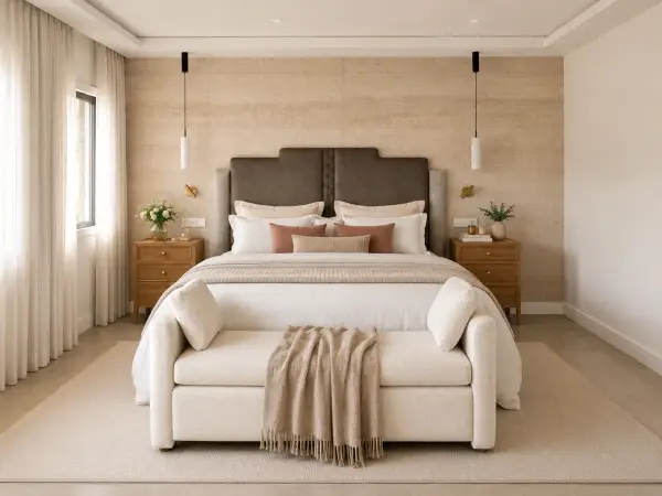 Banco pie de cama Beaumont tapizado bouclé