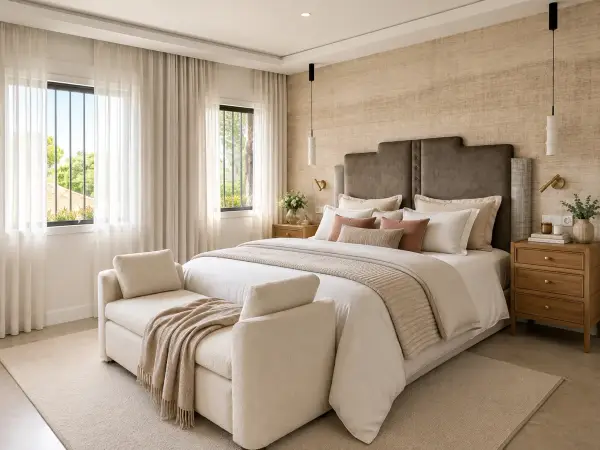 Banco pie de cama Beaumont tapizado bouclé