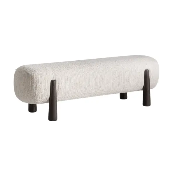 Reposapiés en madera y tapizado Davos
