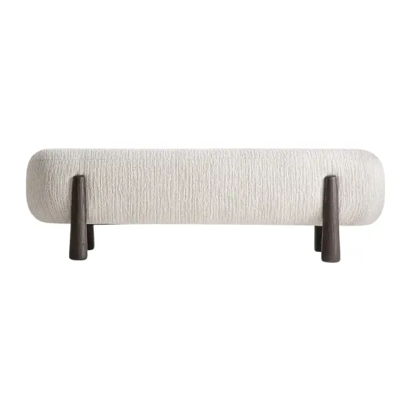 Reposapiés en madera y tapizado Davos