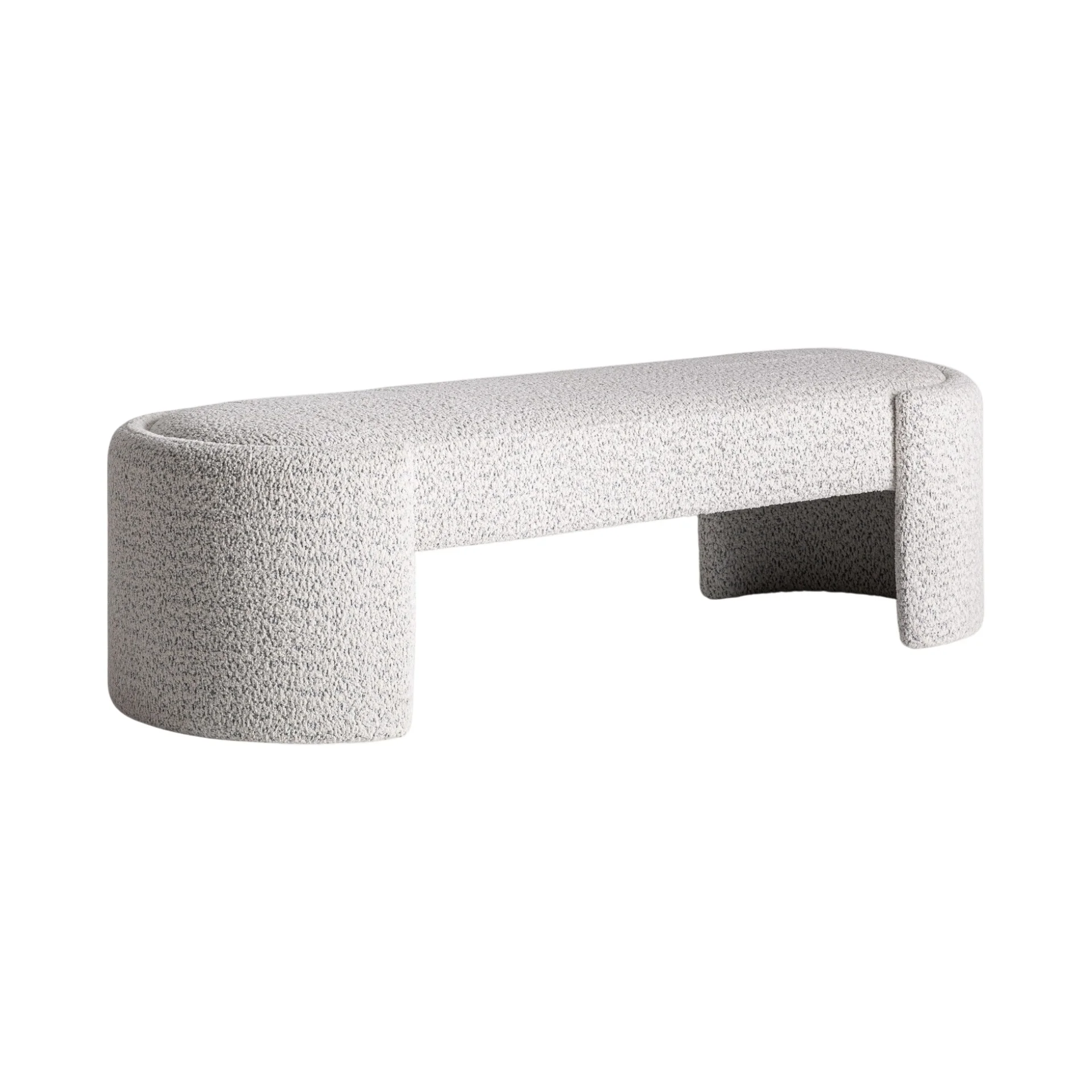 Pies de cama tapizado blanco Cades