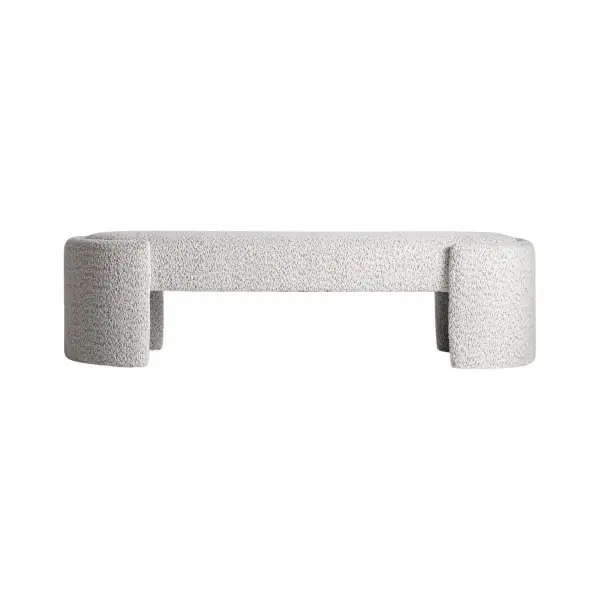 Pies de cama tapizado blanco Cades