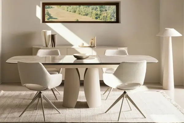 Mesa de comedor extensible metal y porcelánico Azua