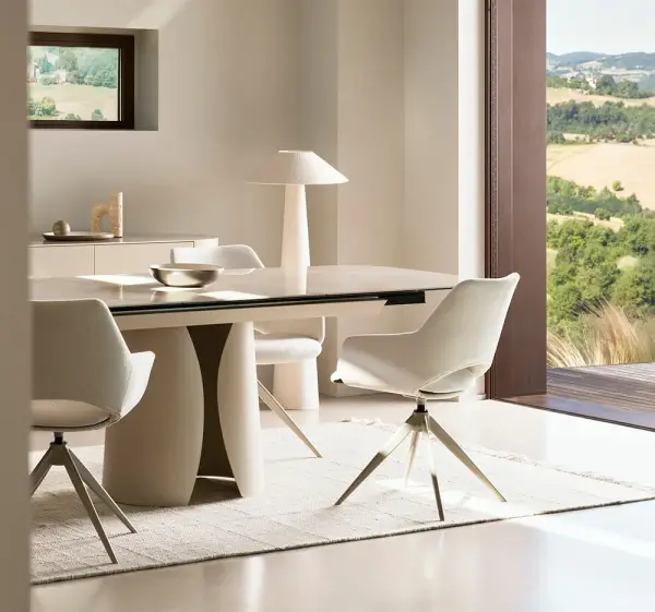 Mesa de comedor extensible metal y porcelánico Azua