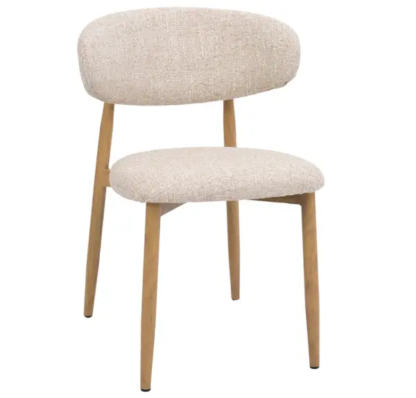 Silla tapizada beige y metal Aka Class