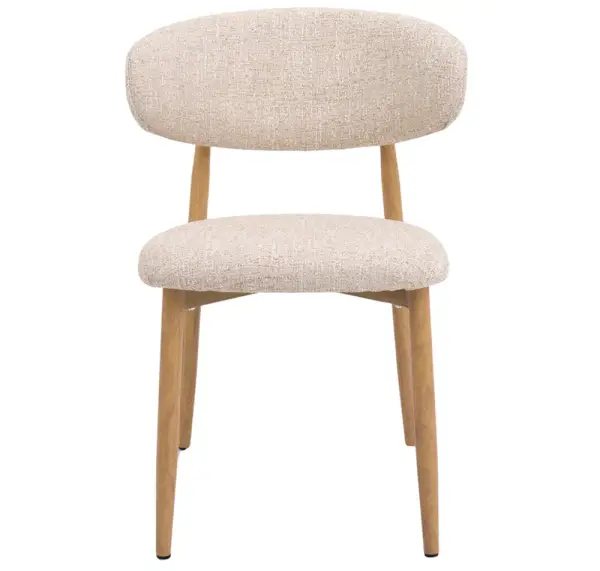 Silla tapizada beige y metal Aka Class