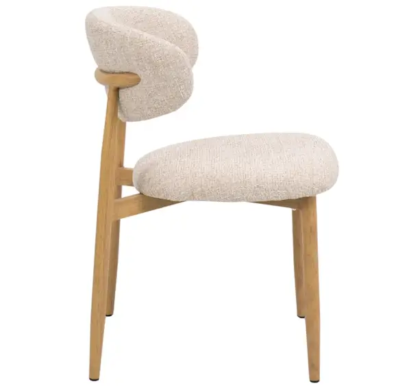 Silla tapizada beige y metal Aka Class