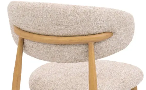 Silla tapizada beige y metal Aka Class