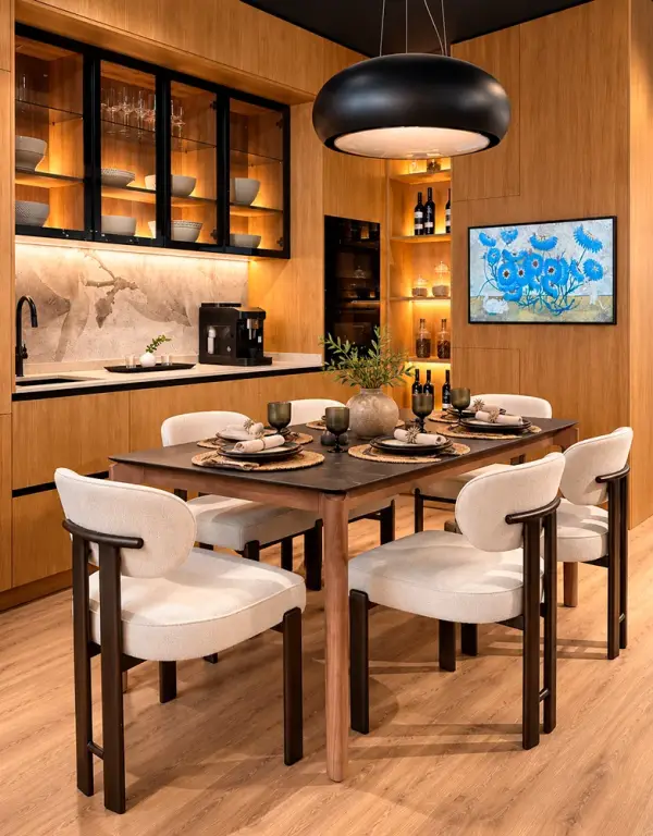 Mesa de comedor extensible porcelánico de 160 Jovik lig. defectos