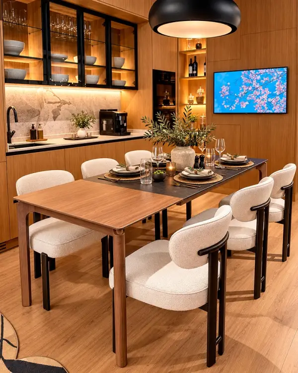 Mesa de comedor extensible porcelánico de 160 Jovik lig. defectos
