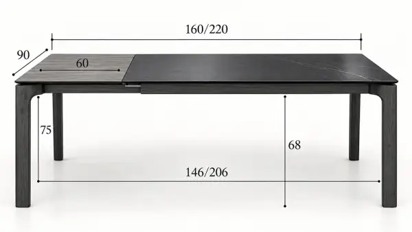 Mesa de comedor extensible porcelánico de 160 Jovik lig. defectos
