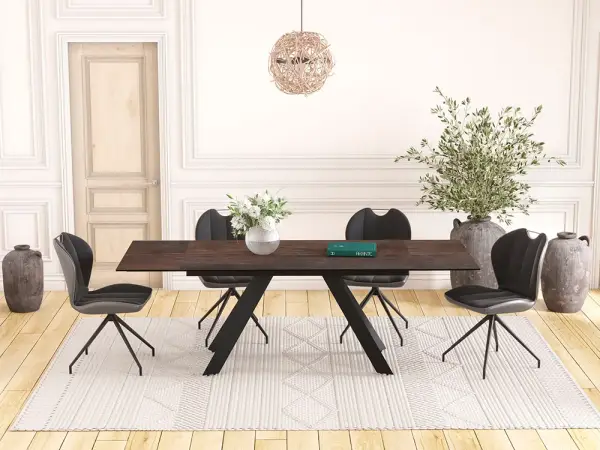 Mesa de comedor extensible metal y porcelánico Ontario