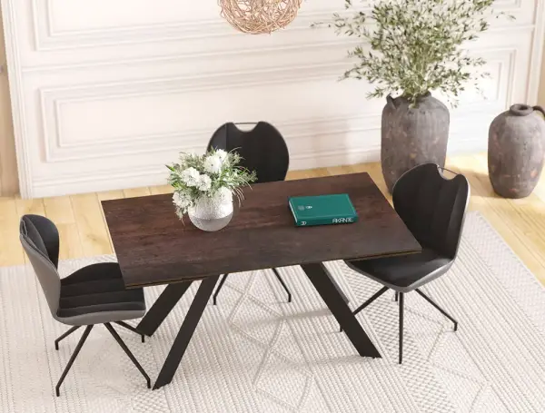 Mesa de comedor extensible metal y porcelánico Ontario