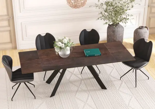 Mesa de comedor extensible metal y porcelánico Ontario