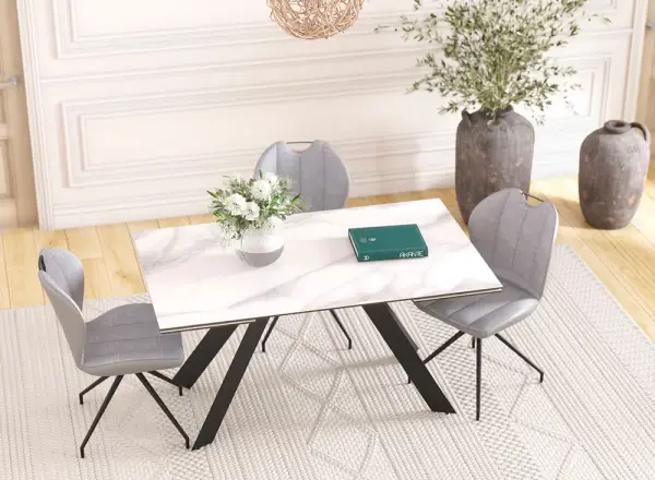 Mesa de comedor extensible metal y porcelánico Ontario