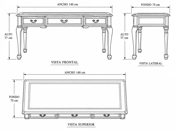 Mesa de escritorio Langdon clásico