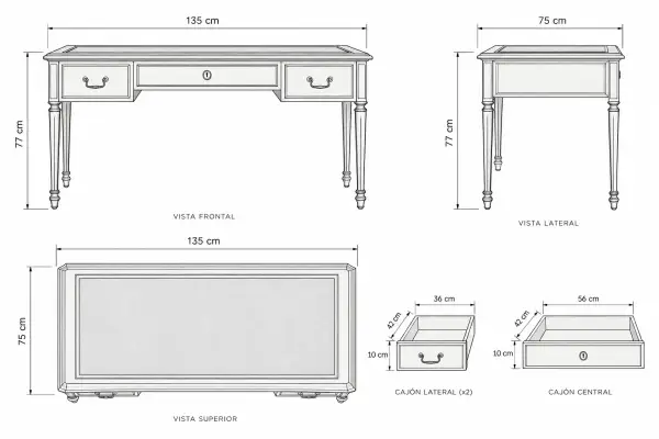 Mesa de escritorio Stewart clásica