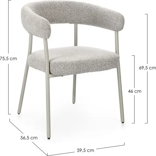 Silla C-r Giaele Warm Grey Visón