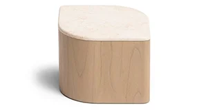 Mesa Auxiliar Fissa en madera natural y tapa de marmol  Menhir