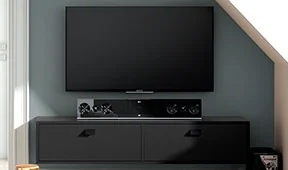 Mesa de televisión 2 puertas industrial Loft Fusion