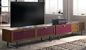 Mesa de televisión rejilla industrial Loft Fusion