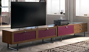 Mesa de televisión rejilla industrial Loft Fusion