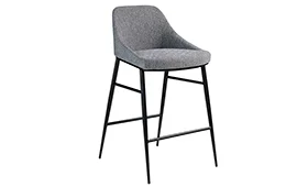 Taburete para barra de cocina tela gris Gratteri Taburete para barra de cocina tela gris Gratteri