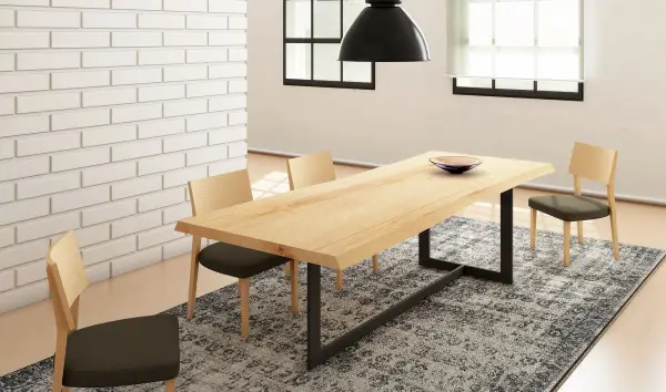 Mesa de comedor industrial maciza Juli