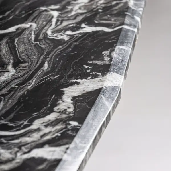 Mesa de comedor moderna Gautby de mármol negro 240 cm