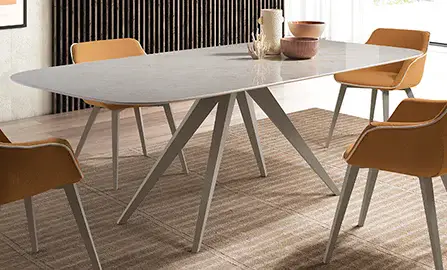 Mesa de comedor rectangular porcelánico August