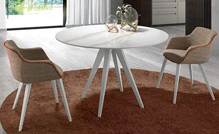 Mesa de comedor redonda porcelánico August