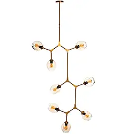 Lámpara de techo 8 focos bronce Tyrrel