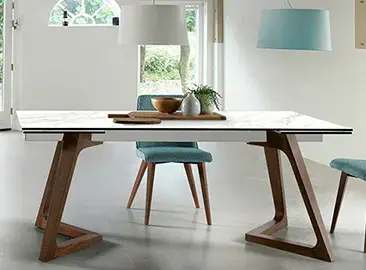 Mesa de comedor extensible porcelánico Nil