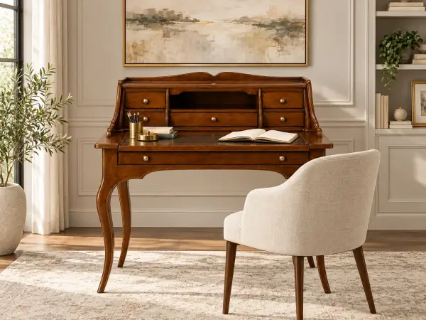 Bureau clásico Provenza de madera de cerezo con cajones