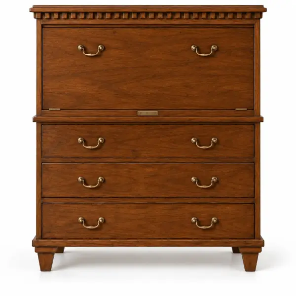 Bureau clásico Verona de madera de cerezo con escritorio abatible