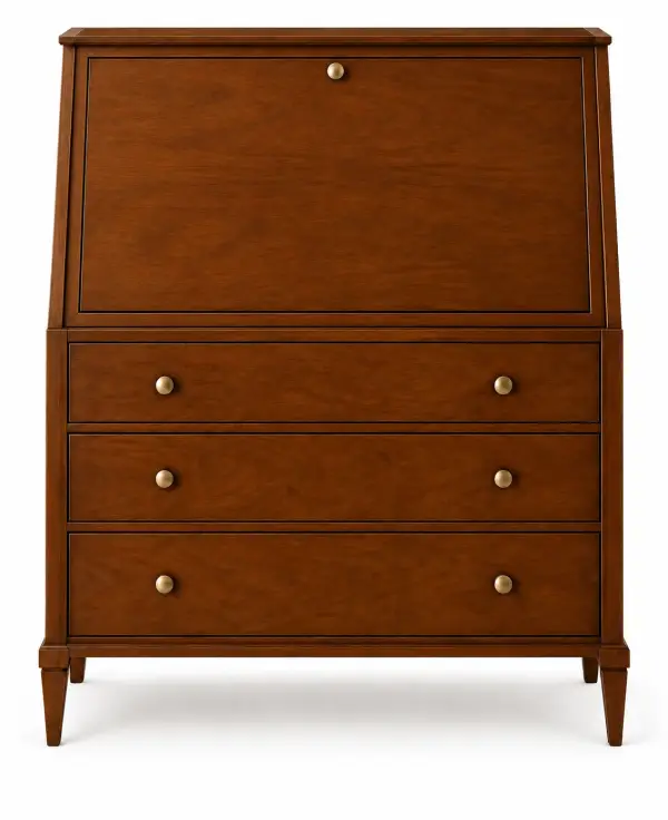 Bureau clásico Florencia de madera de cerezo con escritorio abatible
