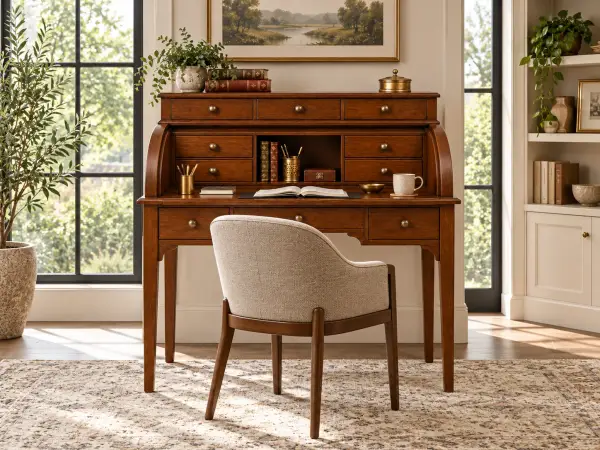 Bureau clásico Bristol de madera de cerezo con cajones