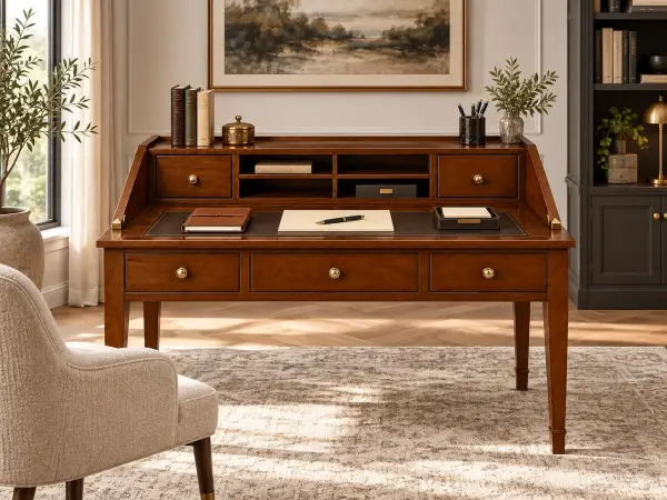Bureau clásico Lancaster de madera de cerezo con cajones
